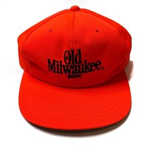 NEW Vintage Deadstock Old Milwaukee Beer Orange Trucker Snapback Hat